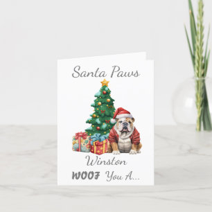 Cartes Pour Fêtes Annuelles Chien de Noël Anglais Chien de Noël Personnalisé