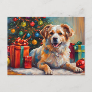 Cartes Pour Fêtes Annuelles Chien de Noël avec cadeaux