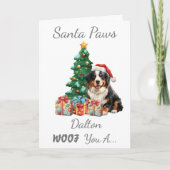 Cartes Pour Fêtes Annuelles Chien de Noël Bernese Mountain personnalisable (Devant)