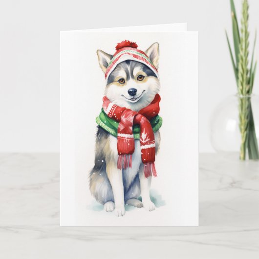 Cartes Pour Fêtes Annuelles Chien de Noël, Chien de fête, BLANK (Devant)