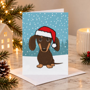 Cartes Pour Fêtes Annuelles Chien de Noël chocolat Saint-Nicolas Chien mignon