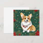 Cartes Pour Fêtes Annuelles Chien de Noël Corgi (Devant / Derrière)