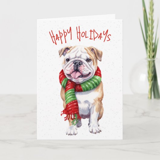 Cartes Pour Fêtes Annuelles Chien De Noël Dans Les Snowflakes (Devant)