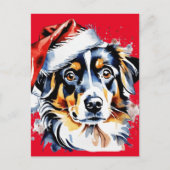 Cartes Pour Fêtes Annuelles Chien de Noël mignon (Devant)
