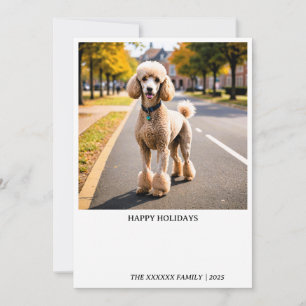 Cartes Pour Fêtes Annuelles Chien de Noël Mignon Extérieur Caniche