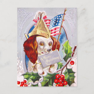 Cartes Pour Fêtes Annuelles Chien de Noël patriotique
