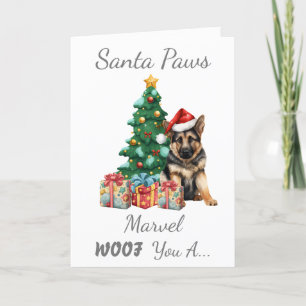 Cartes Pour Fêtes Annuelles Chien de Noël personnalisable berger allemand