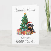 Cartes Pour Fêtes Annuelles Chien de Noël personnalisable Rottweiler (Devant)