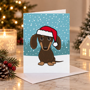 Cartes Pour Fêtes Annuelles Chien de Noël saucisse de Francfort au chocolat