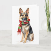 Cartes Pour Fêtes Annuelles Chien de Noël, Shepherd allemand de vacances BLANK (Devant)
