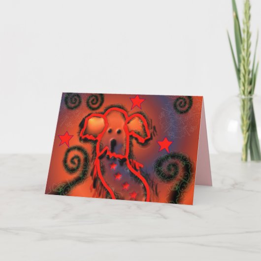 Cartes Pour Fêtes Annuelles Chien de partie (Devant)