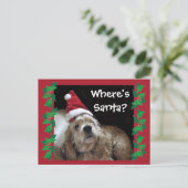 Cartes Pour Fêtes Annuelles Chien de père Noël Chance (Debout devant)