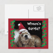 Cartes Pour Fêtes Annuelles Chien de père Noël Chance (Devant / Derrière)