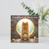 Cartes Pour Fêtes Annuelles Chien de Poméranie - Pâques (Debout devant)