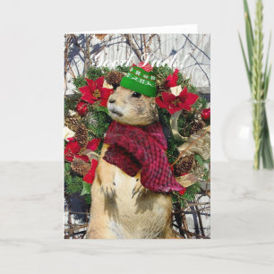 Cartes Pour Fêtes Annuelles Chien de prairie de Noël