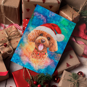 Cartes Pour Fêtes Annuelles Chien de race de caniche Noël
