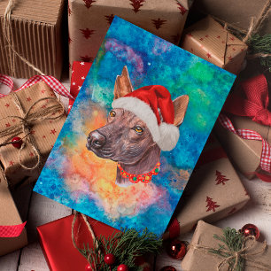 Cartes Pour Fêtes Annuelles Chien de race sans poils mexicain Noël