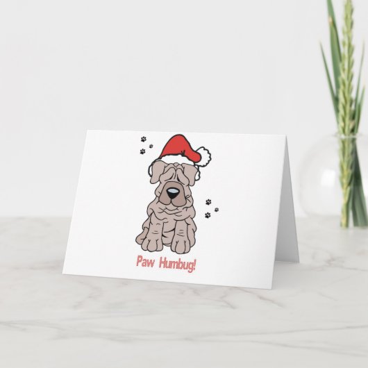 Cartes Pour Fêtes Annuelles Chien de Sharpei de Noël (Devant)