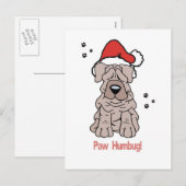 Cartes Pour Fêtes Annuelles Chien de Sharpei de Noël (Devant / Derrière)