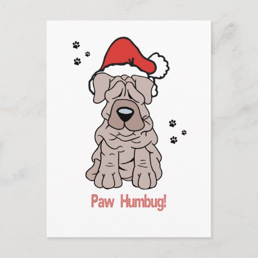 Cartes Pour Fêtes Annuelles Chien de Sharpei de Noël (Devant)