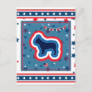 Cartes Pour Fêtes Annuelles Chien de taule Patriotique Rouge Blanc Bleu 4 Juil