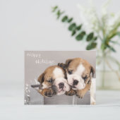 Cartes Pour Fêtes Annuelles Chien de taureau anglais et cadeaux (Debout devant)