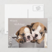 Cartes Pour Fêtes Annuelles Chien de taureau anglais et cadeaux (Devant / Derrière)