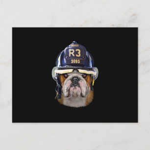 Cartes Pour Fêtes Annuelles Chien de taureau anglais grognon portant un casque
