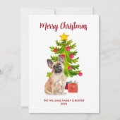 Cartes Pour Fêtes Annuelles Chien de taureau français Noël (Devant)