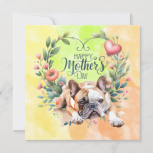 Cartes Pour Fêtes Annuelles Chien de taureau français pour la fête des mères a