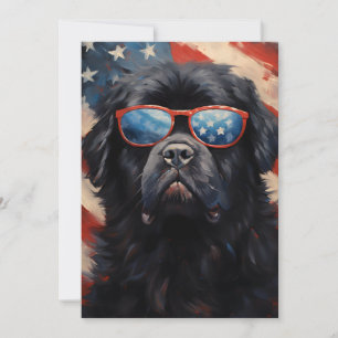 Cartes Pour Fêtes Annuelles Chien de Terre-Neuve 4 juillet fête de l'indépenda