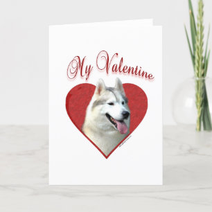Cartes Pour Fêtes Annuelles Chien de traîneau sibérien mon Valentine