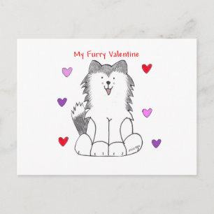 Cartes Pour Fêtes Annuelles Chien de traîneau sibérien Valentine velu