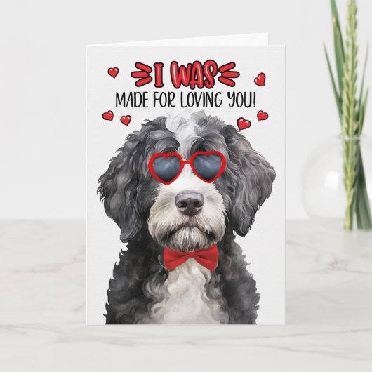 Cartes Pour Fêtes Annuelles Chien d'eau portugais fait pour vous aimer Valenti (Devant)