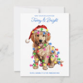 Cartes Pour Fêtes Annuelles Chien d'or retriever personnalisé et brillant (Devant)