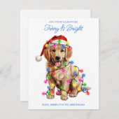 Cartes Pour Fêtes Annuelles Chien d'or retriever personnalisé et brillant (Devant / Derrière)