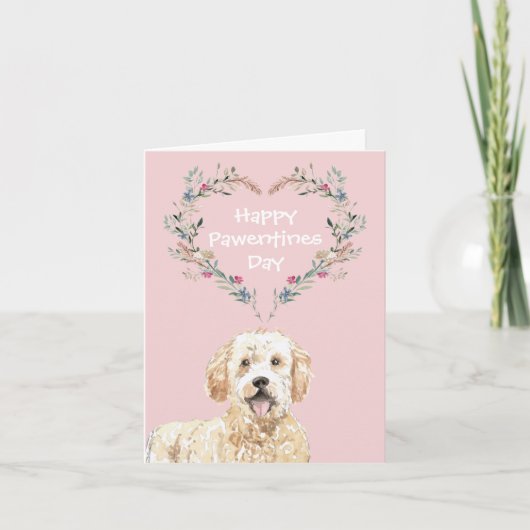 Cartes Pour Fêtes Annuelles Chien d'or Valentines (Devant)