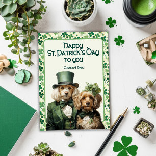 Cartes Pour Fêtes Annuelles Chien du duo des pattes irlandaises St. Patrick