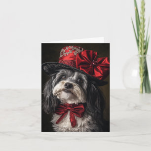 Cartes Pour Fêtes Annuelles Chien élégant victorien de Noël Havanais