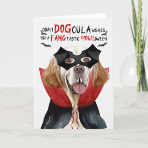 Cartes Pour Fêtes Annuelles Chien Espagnol Comte Drôle DOGcula Halloween