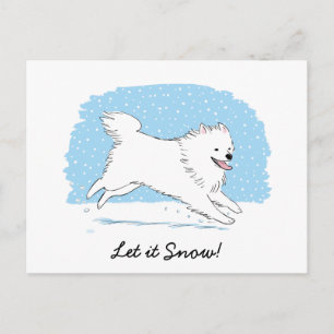 Cartes Pour Fêtes Annuelles Chien Esquimau Américain Qu'il neige Vacances Eski