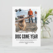 Cartes Pour Fêtes Annuelles Chien est parti année mignonne photo Noël (Debout devant)