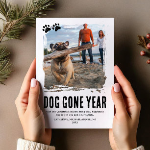 Cartes Pour Fêtes Annuelles Chien est parti année mignonne photo Noël