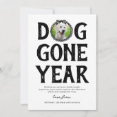 Cartes Pour Fêtes Annuelles Chien est parti année noir blanc photo Noël (Devant)