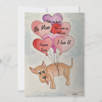 Cartes Pour Fêtes Annuelles Chien et Ballons