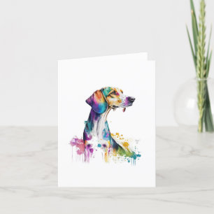 Cartes Pour Fêtes Annuelles Chien Foxhound Américain En Aquarelle Et Stylo