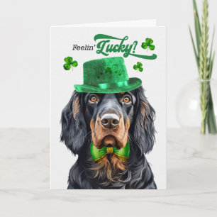 Cartes Pour Fêtes Annuelles Chien Gordon Setter se sentant chanceux à la Saint