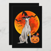 Cartes Pour Fêtes Annuelles Chien Halloween Greyhound Jack-o'-lantern Citrouil (Devant / Derrière)