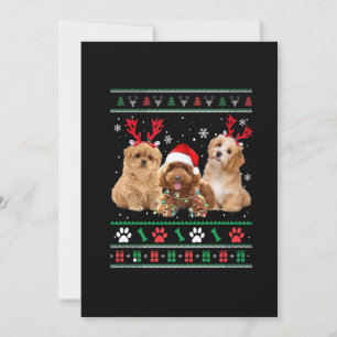 Cartes Pour Fêtes Annuelles Chien Havanais Renne lumineux Pyjama de Noël LAID