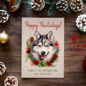 Cartes Pour Fêtes Annuelles Chien Husky Noël Joyeux Pawlidays Howlidays